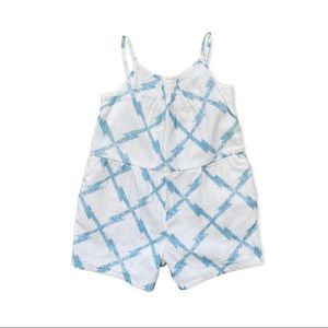 Baby Gap Blue + White Pattern Romper Toddler Girl